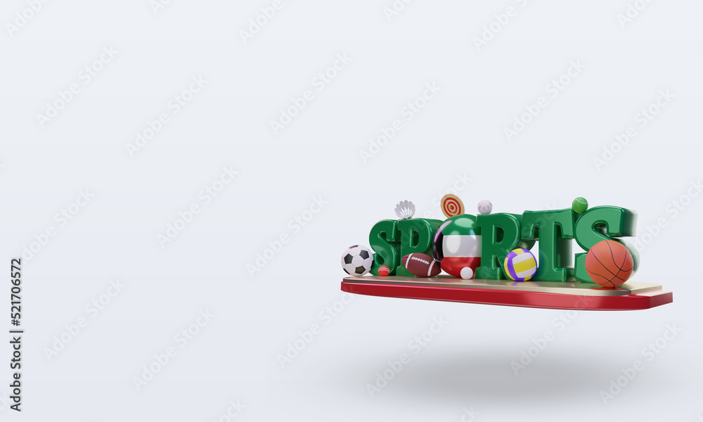 3d sports day Kuwait flag rendering right view 3d sports day Kuwait flag rendering right view