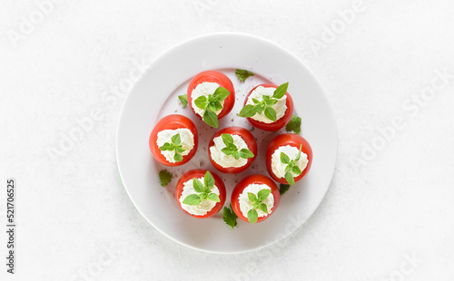 Tomatoes stuffed with cream cheese