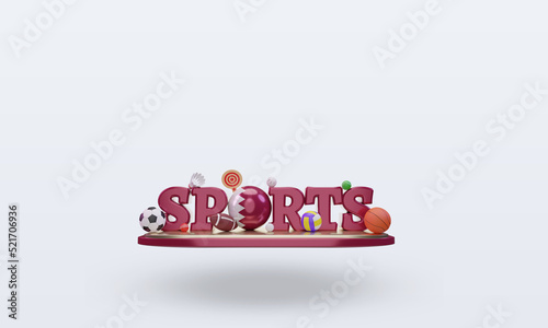 3d sports day Qatar flag rendering front view