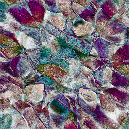 Cuadro en lienzo Texture with barely perceptible flower design in rough pixelated and pale color