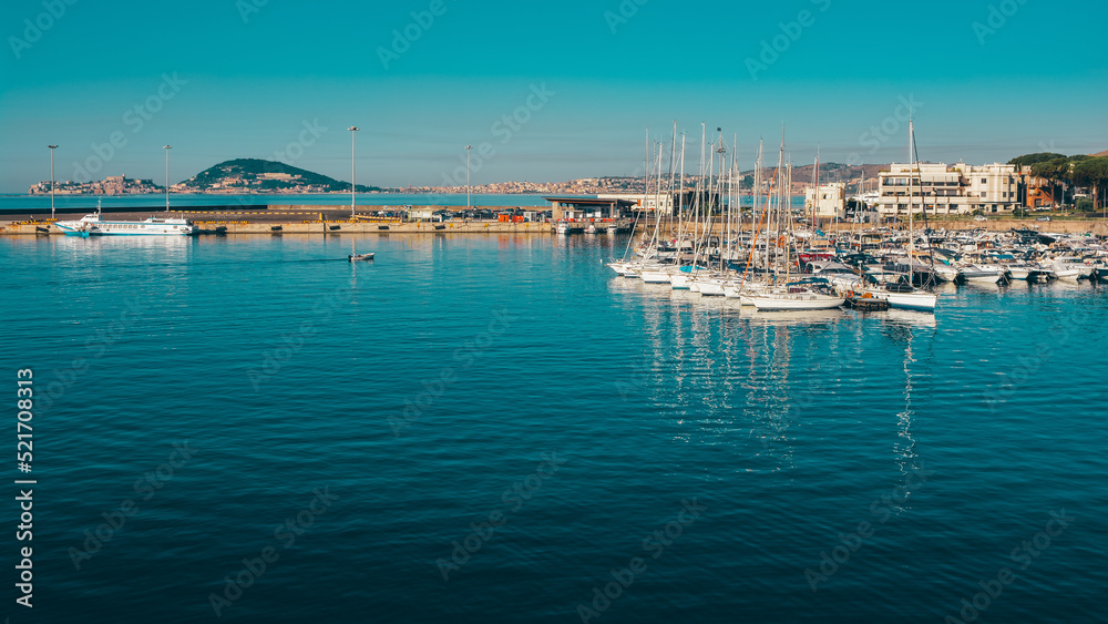 Port of formia, boats and fishing boats stationary