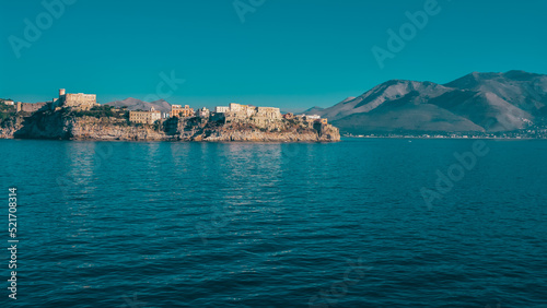 View of the castle of Gaeta from the ferry