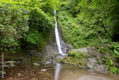 The White Lady waterfall at Lydford Gorge in Devon