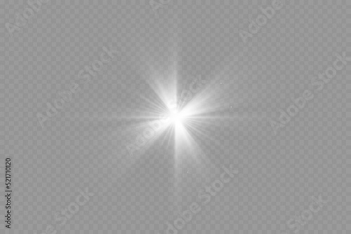 Dazzling flash. Bright Star. Magic dust. Brilliant vector. Bright sun. Glare. shining beam. Rash.