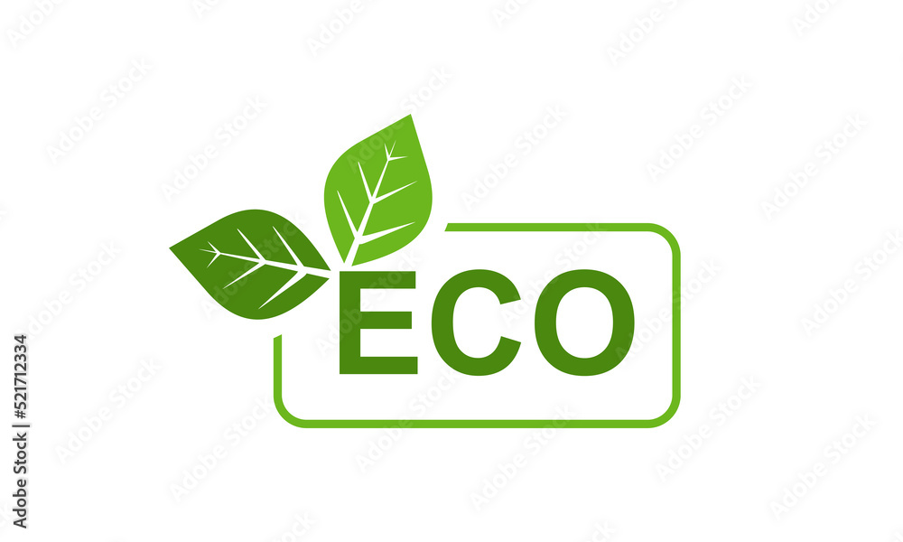 Eco symbol design. Green organic leaf of a tree, icon on a white background. Vector illustration Eco symbol design. Green organic leaf of a tree, icon on a white background. Vector illustration