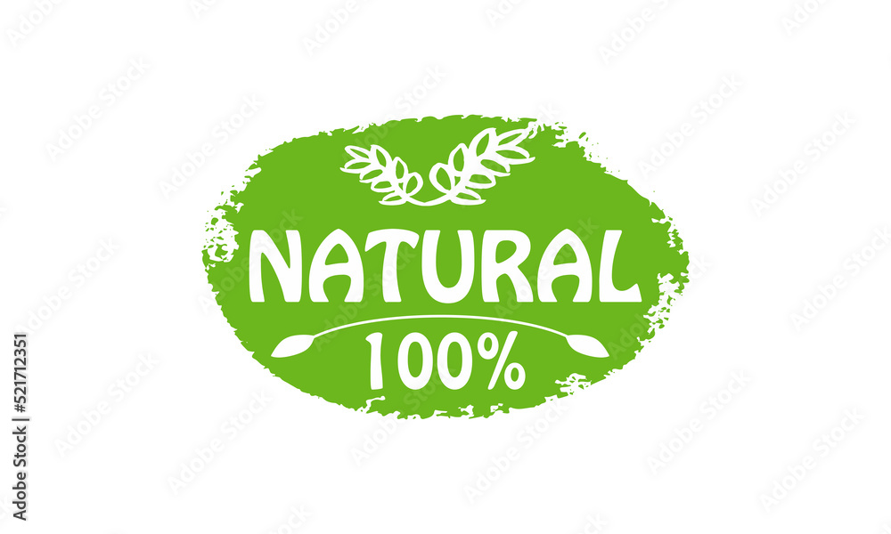 Natural leaf icon. 100% naturals vector symbol Natural leaf icon. 100% naturals vector symbol