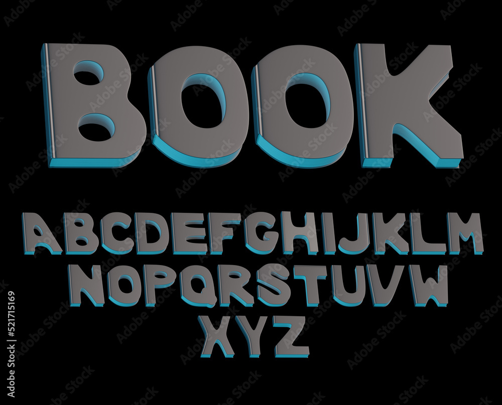Fototapeta premium 3d render of latin letters from a book