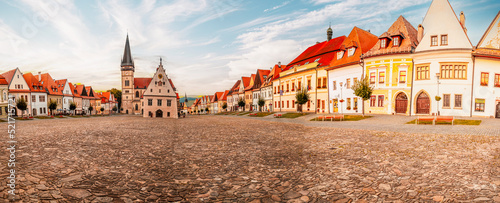Canvas Print Row of Houses on the town hall square in Bardejov, Slovakia