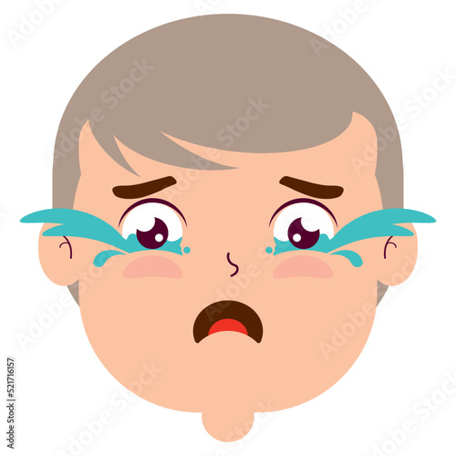 crying face cartoon character