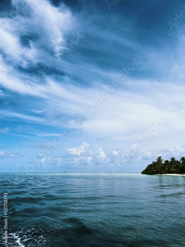 View on an ocean and a tropical island