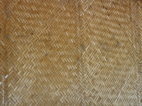 Woven bamboo used as a divider in a room