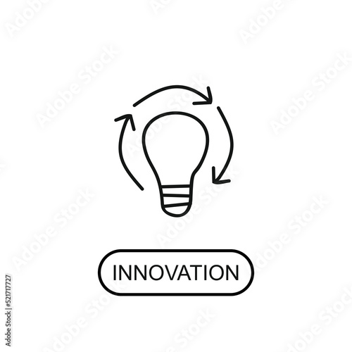Innovation doodle icon. Linear vector. Innovation isolated on white background