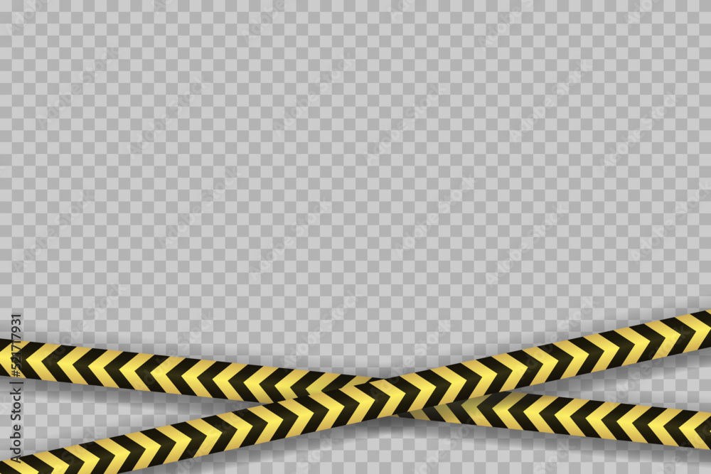 Warning Tape. Yellow And Black. Danger Tape. Stripe Border Set. Caution