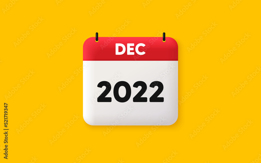 Calendar agenda 3d icon. December month icon. Event schedule Dec date. Meeting appointment planner. Agenda plan, Month schedule 3d calendar and Time planner. December day reminder. 2022 year. Vector Calendar agenda 3d icon. December month icon. Event schedule Dec date. Meeting appointment planner. Agenda plan, Month schedule 3d calendar and Time planner. December day reminder. 2022 year. Vector