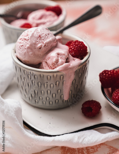 ice cream cold for summer strawberries