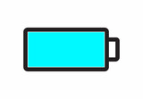 Flat Battery Bar Icon Illustration Minimal Technology Symbol