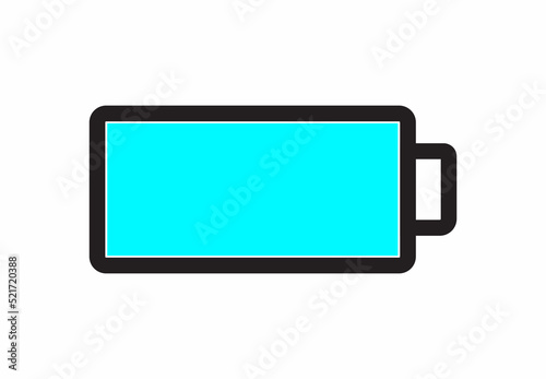 Flat Battery Bar Icon Illustration Minimal Technology Symbol
