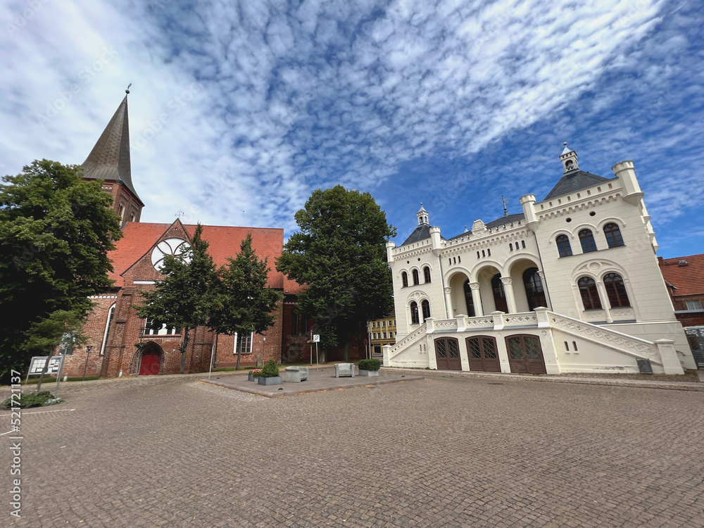 Wittenburg in Mecklenburg Rathaus und Kirche