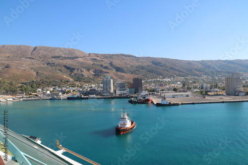 Cruise Port and docks of Chania in Crete