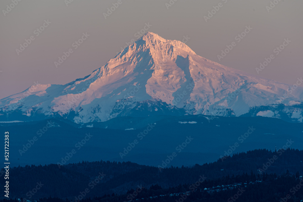 Mount Hood sunset in January.