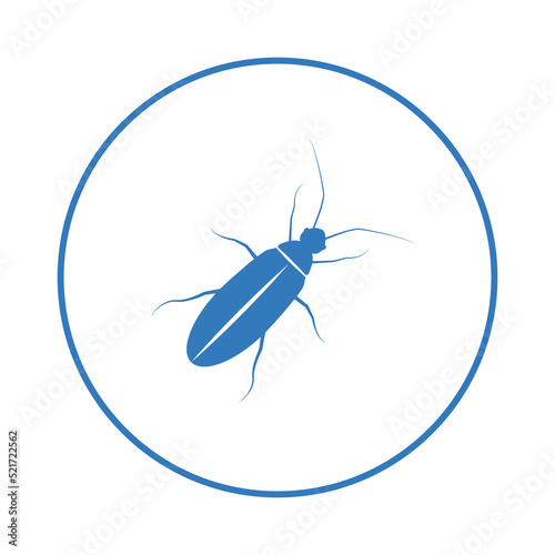 Wildlife insect cockroaches bug icon | Blue Vector illustration |