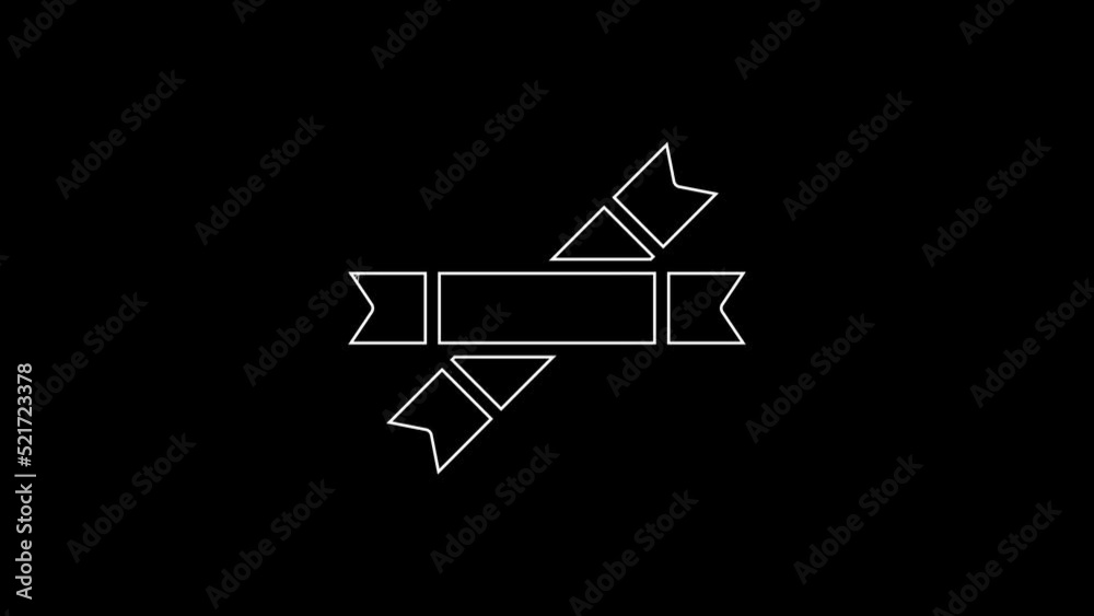 White line Sugar stick packets icon isolated on black background. Blank individual package for bulk food products as coffee, salt, spices. 4K Video motion graphic animation White line Sugar stick packets icon isolated on black background. Blank individual package for bulk food products as coffee, salt, spices. 4K Video motion graphic animation