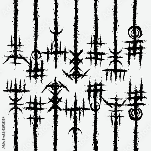 Norse viking black brush lines