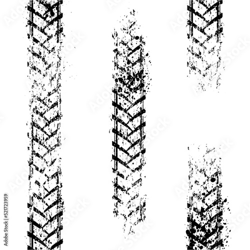 Black outline tire marks set