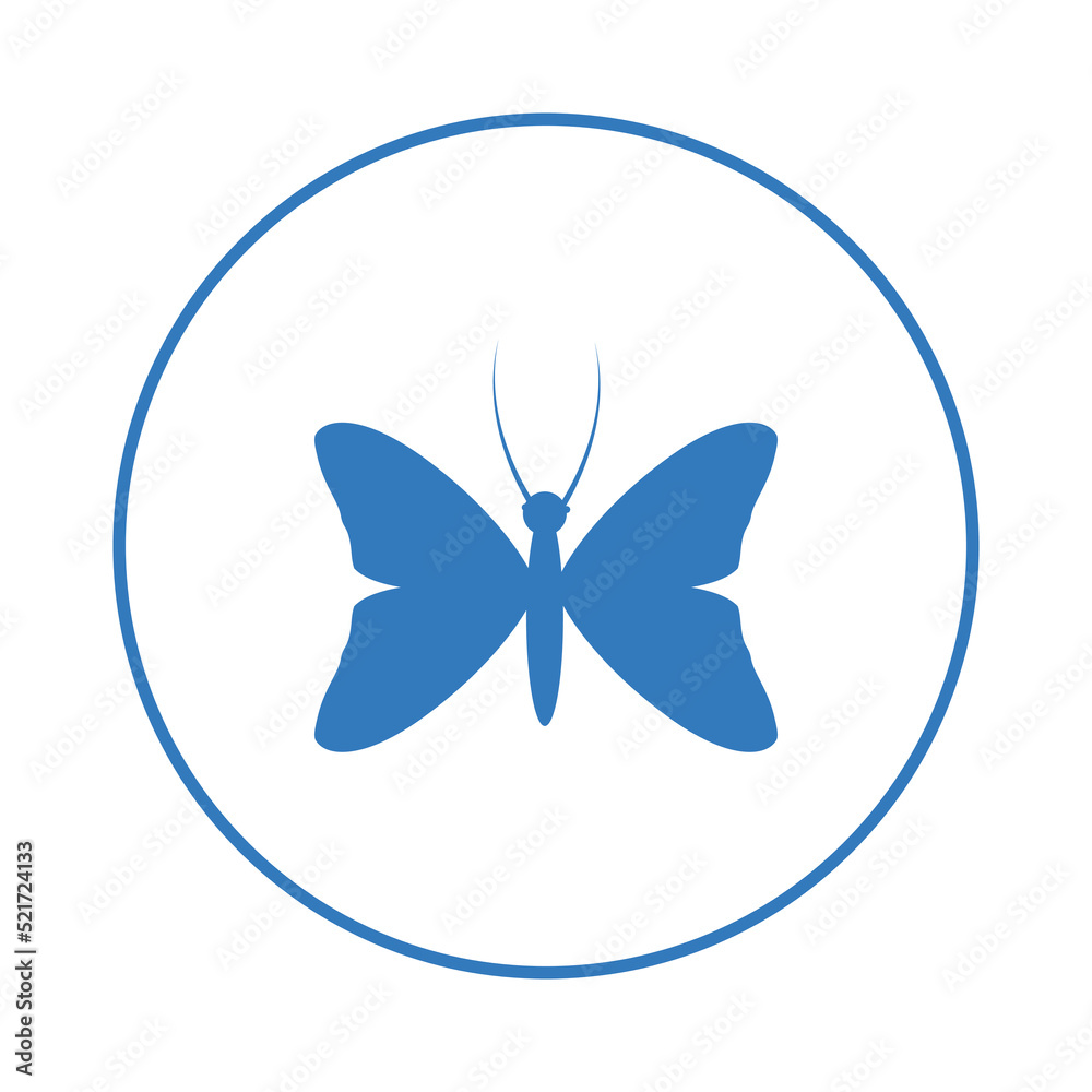 Natural flying lovely butterfly icon | Blue Vector illustration | Natural flying lovely butterfly icon | Blue Vector illustration |