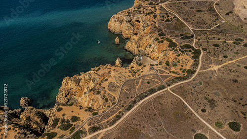 Algarve coast at sunset time, travel concept.