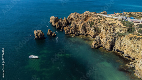 Algarve coast at sunset time, travel concept.