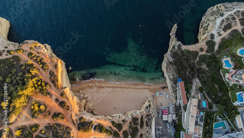 Algarve coast at sunset time, travel concept.