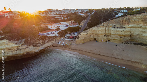 Algarve coast at sunset time, travel concept.