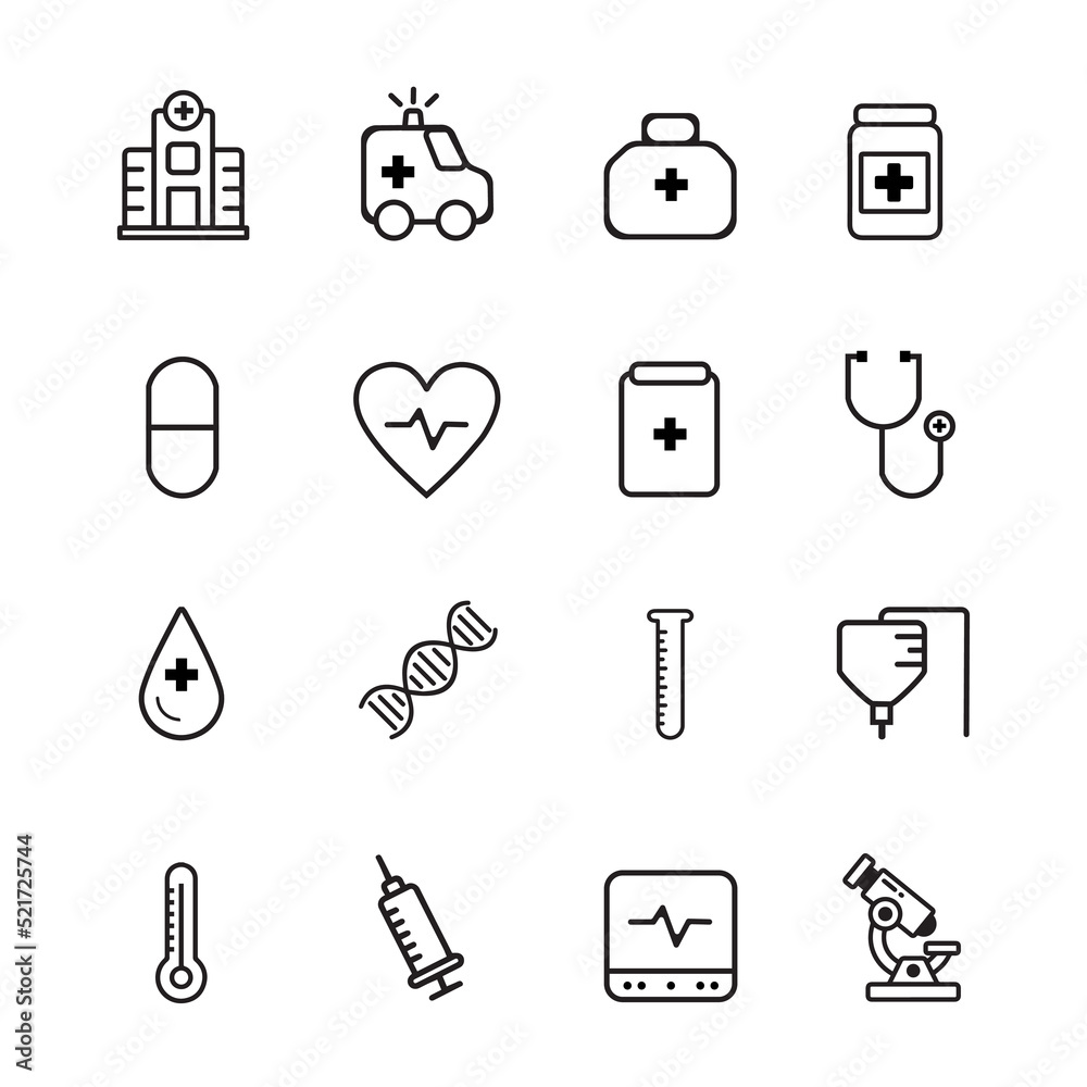 Medicine black icons set Medicine black icons set
