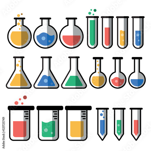 Test tube icon set