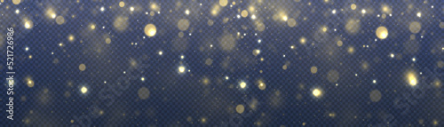 Golden blurred bokeh light on dark blue background