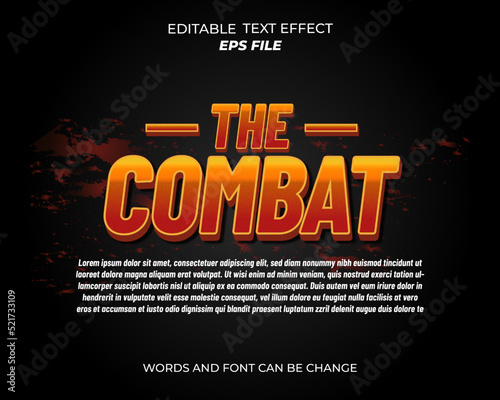 the combat text effect mockup template for battle game 
