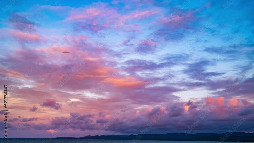 夕焼け空と雲 タイムラプス 夕焼け空と雲 タイムラプス
