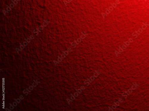 cement wall background with red light on texture.