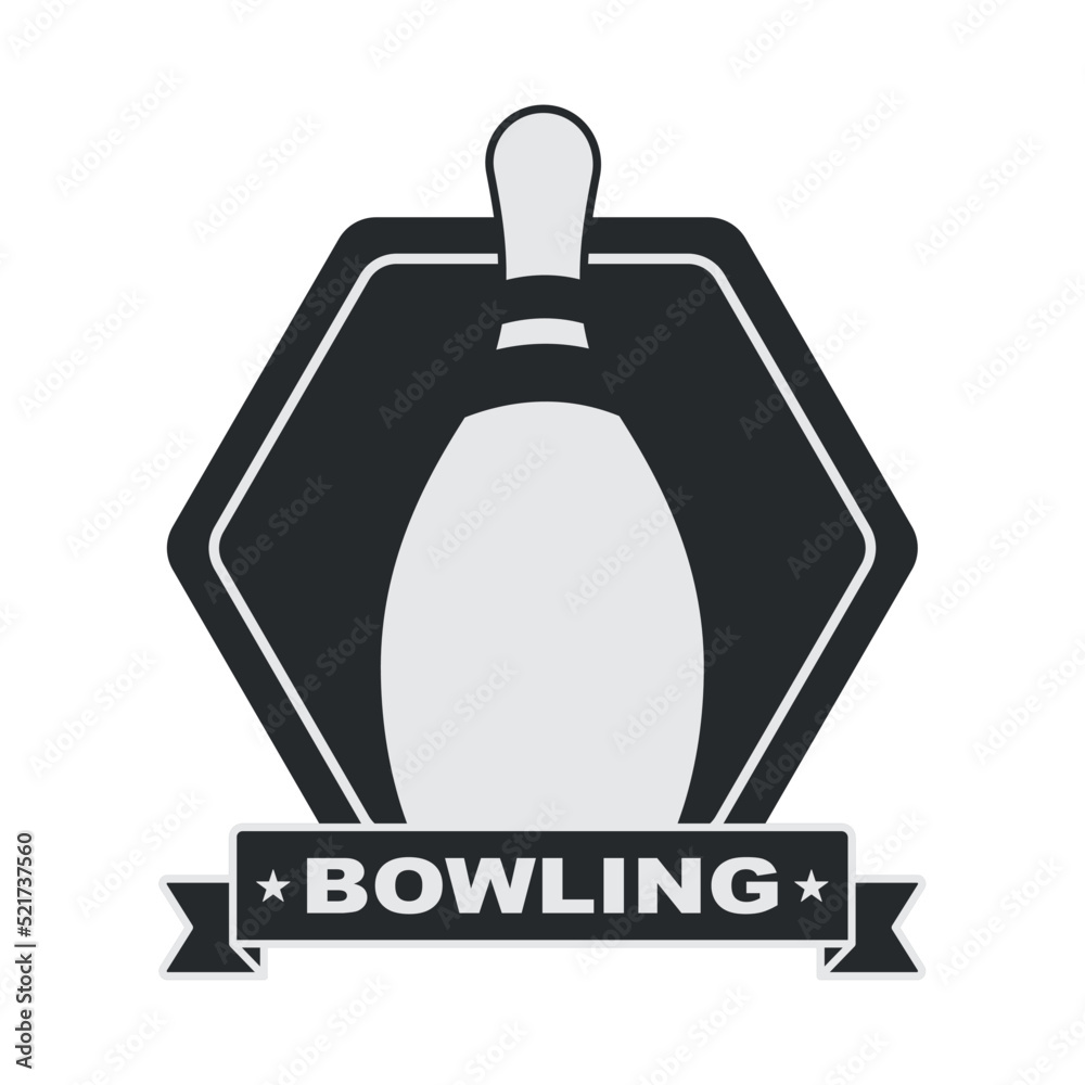 Obraz premium bowling badge icon