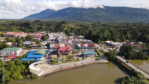 Lubok Antu, Malaysia - August 6, 2022: The Lubok Antu Village of Sarawak