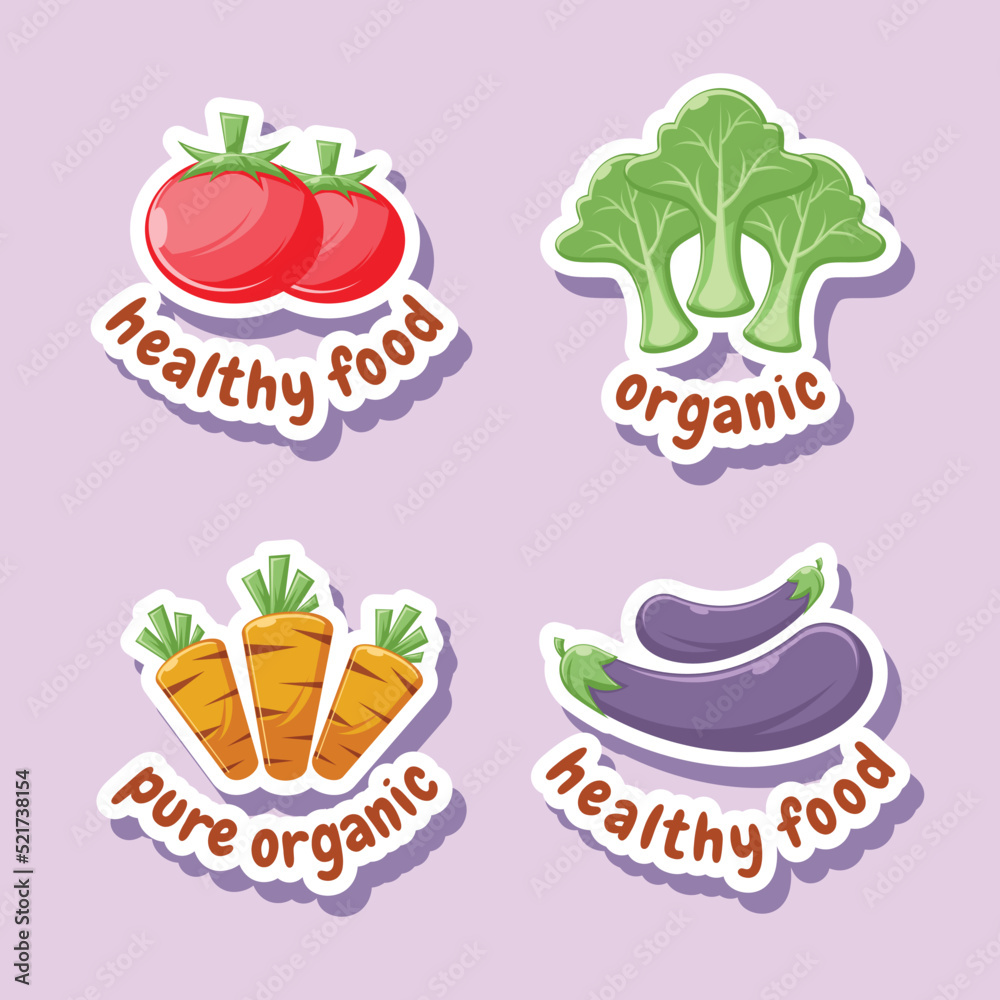 Organic Food Shopping Sticker Pack