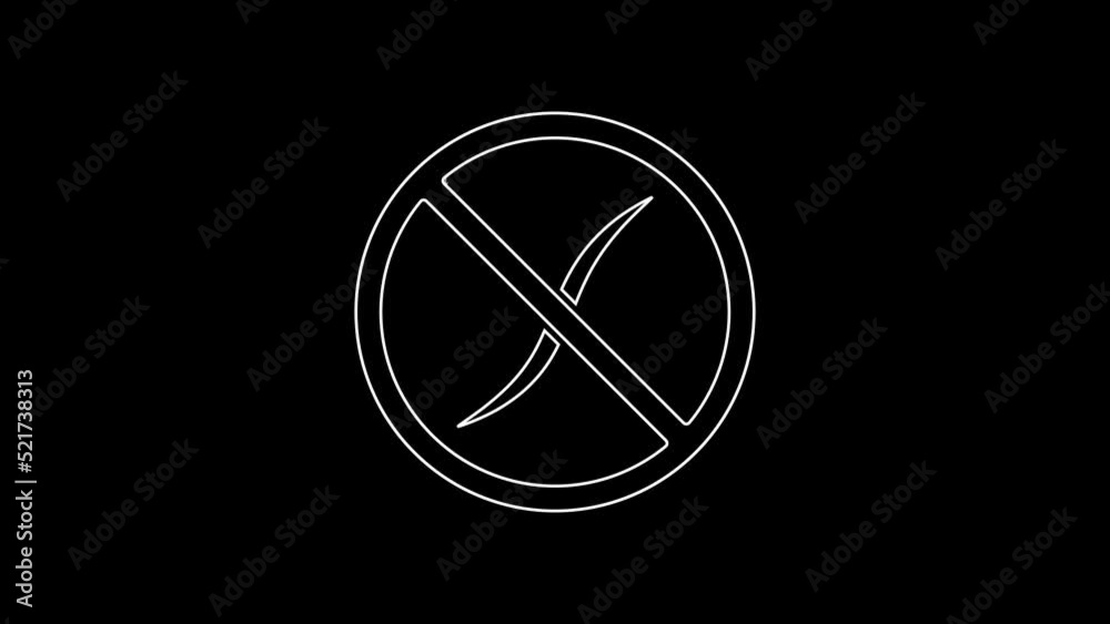 White line Anti worms parasite icon isolated on black background. 4K Video motion graphic animation White line Anti worms parasite icon isolated on black background. 4K Video motion graphic animation