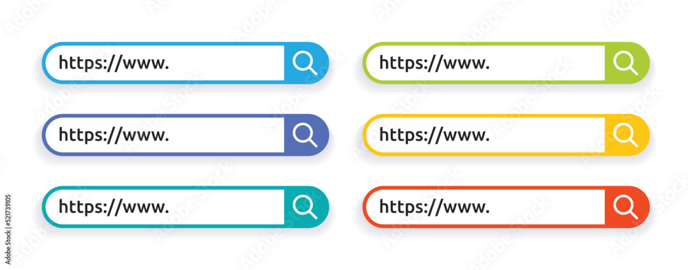 Search bar set symbol element vector illustration. Browse internet symbol graphic design template. Search bar set symbol element vector illustration. Browse internet symbol graphic design template.