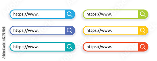 Search bar set symbol element vector illustration. Browse internet symbol graphic design template.