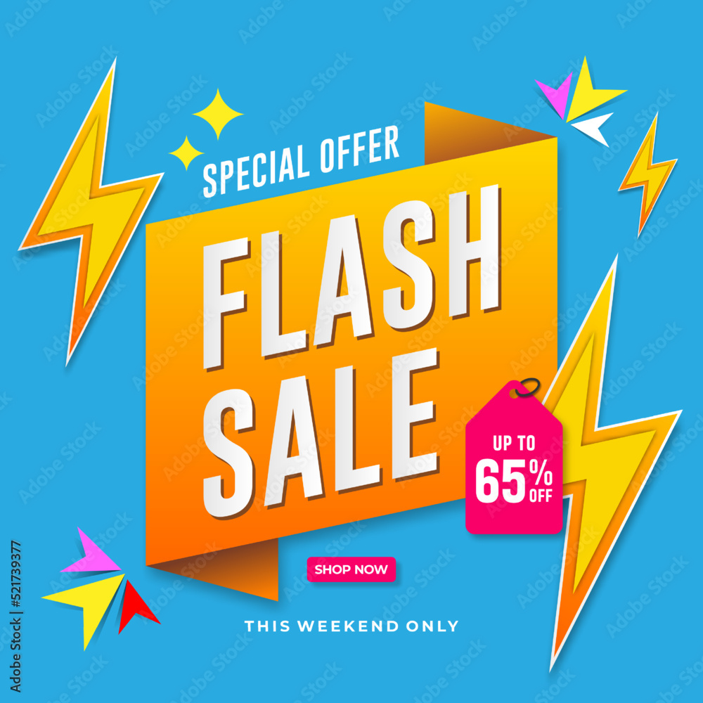 Flash sale banner template design. Abstract sale banner. promotion poster. special offer up to 65% off Flash sale banner template design. Abstract sale banner. promotion poster. special offer up to 65% off
