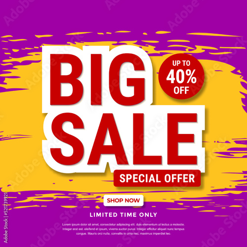 Big sale banner template design. Abstract sale banner. promotion poster. special offer up to 40  off