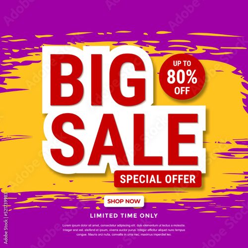 Big sale banner template design. Abstract sale banner. promotion poster. special offer up to 80% off