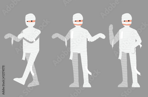 Cartoon  mummy characters vector character set  ,Vector illustration