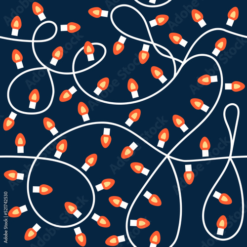 Christmas seamless vector pattern with Christmas garlands. For fabrics, wrapping paper, wallpapers.